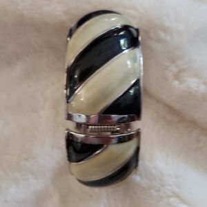 Enameled Bracelet and Black Necklace